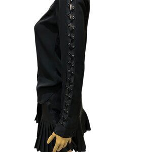 🦋 EXPRESS 🌸 WOMEN'S LONG SLEEVE BUTTON DOWN BLACK SHIRT XXS